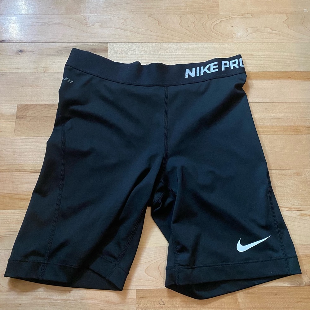 Nike pro spandex shorts black volleyball biking 5 inch inseam